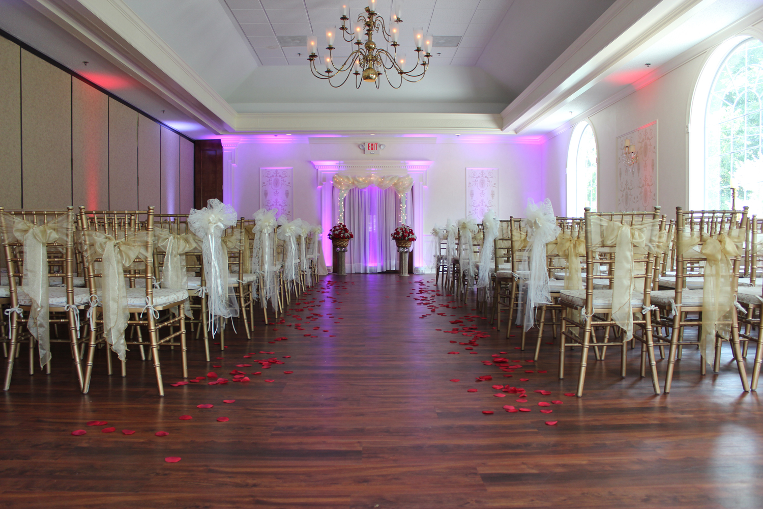 Wedding Wireless LED Uplighting Colonial Hotel Atrium August 7, 2015
