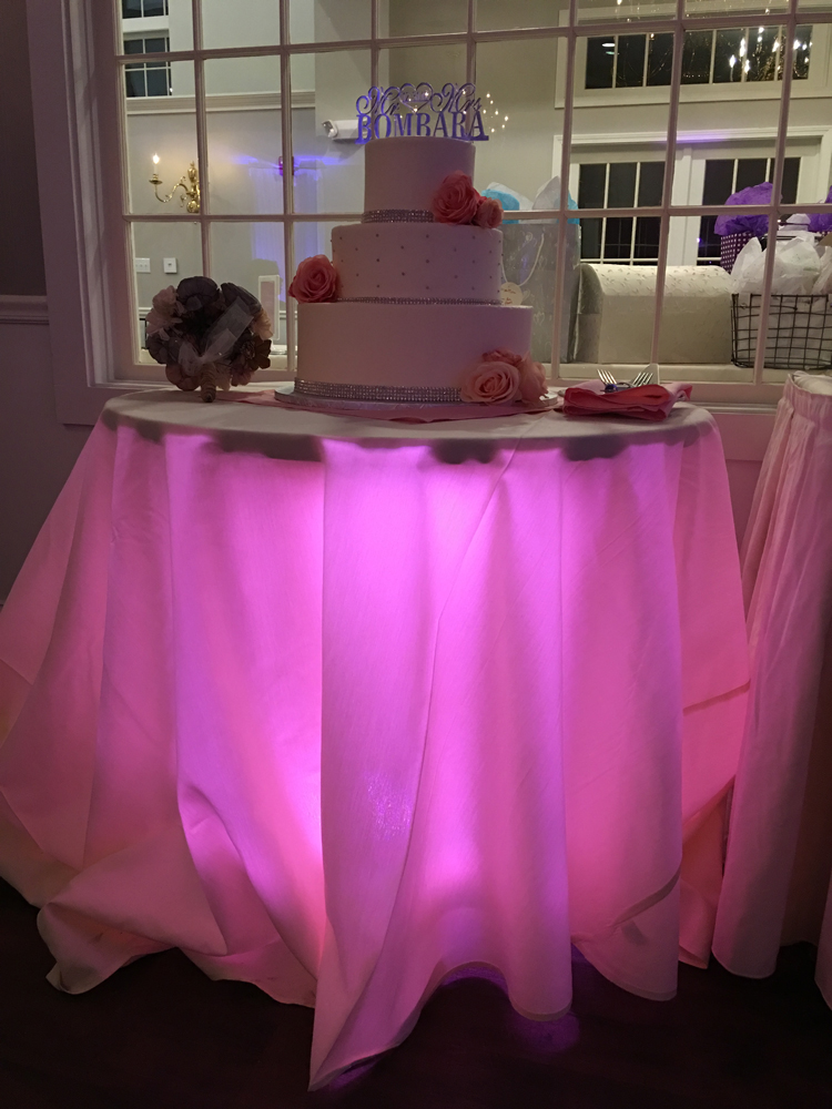 Wedding Wireless LED Uplighting Under Table Chocksett Inn Ballroom December 31, 2016 - 1
